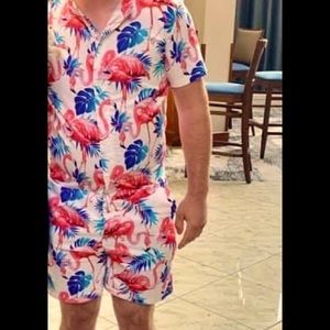 Party Hit! Flamingo romper size medium for men